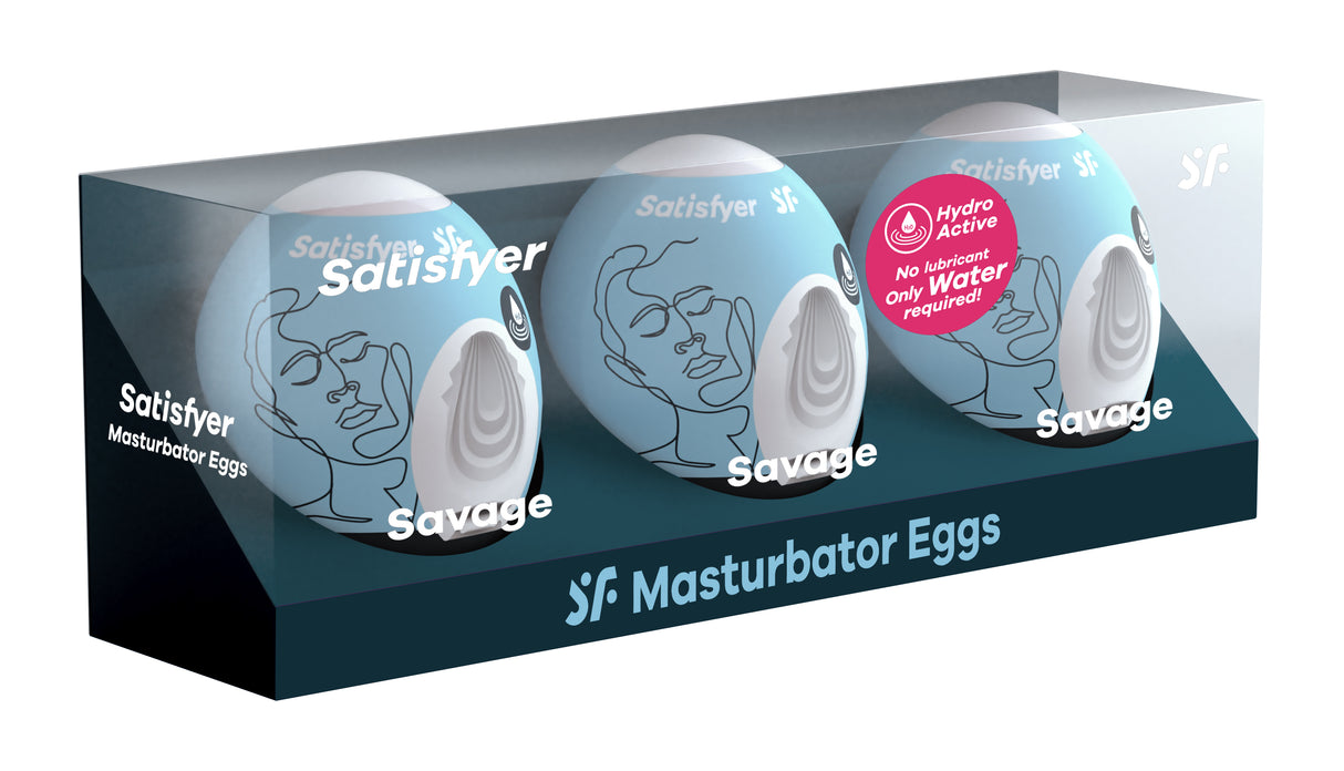 Satisfyer 3-Pack Masturbator Egg Set — Blue - SAT-9043484