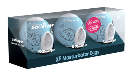Satisfyer 3-Pack Masturbator Egg Set — Blue - SAT-9043484