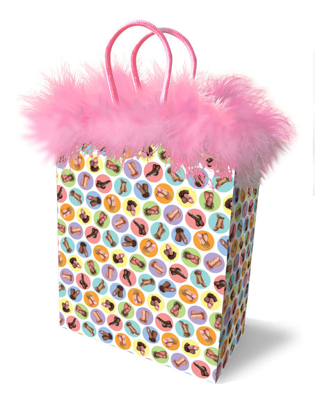 Little Genie Dirty Penis Gift Bag with Marabou Fringe, 10.75 x 7.75 in - LG-LGP029