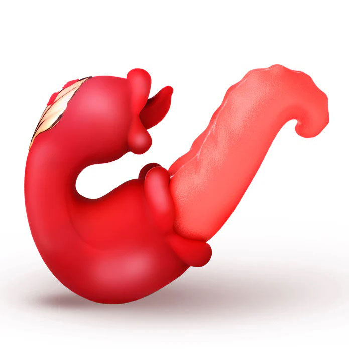 XR Brands Lickgasm Lick Lasher Licking G-Spot Vibrator — Red - LG-AH831