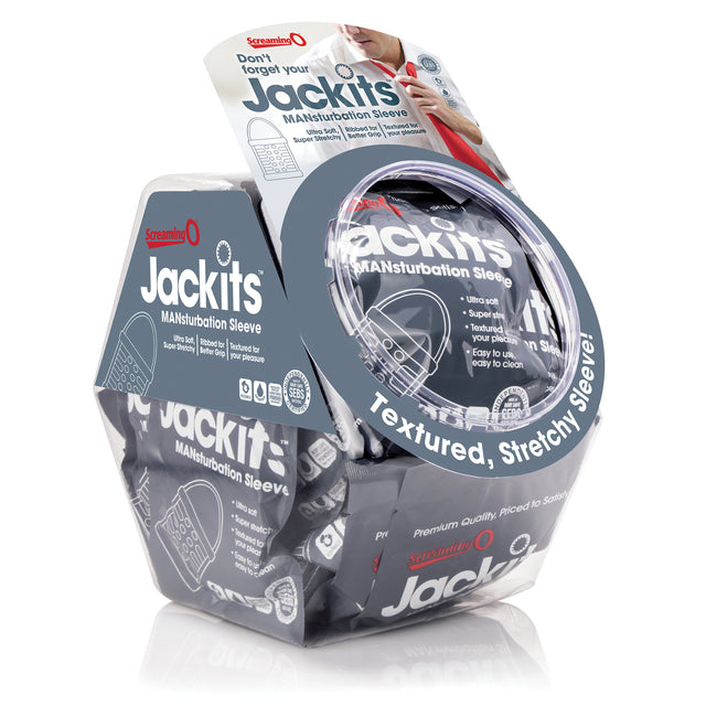 Screaming O Jackits Male Masturbation Sleeve — Clear, 24 Count - BWL-JAK-C-110D