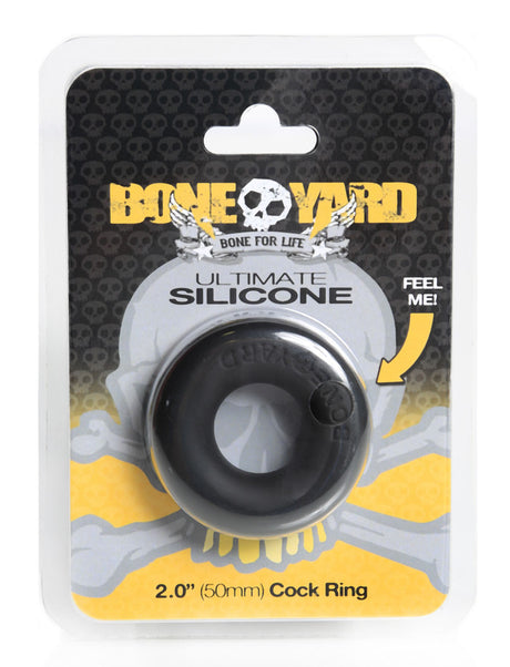 Rascal Ultimate Silicone Cock Ring — Black (50mm OD, 20mm ID) - BY-0450