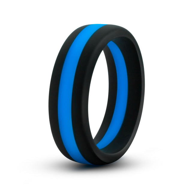 Blush Performance Silicone Go Pro Cock Ring — Black/Blue/Black - BL-91102