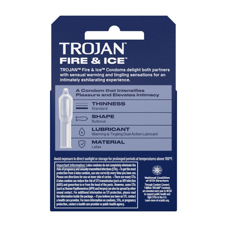Trojan Fire and Ice Dual Action Lubricated Condoms - 3 Pack