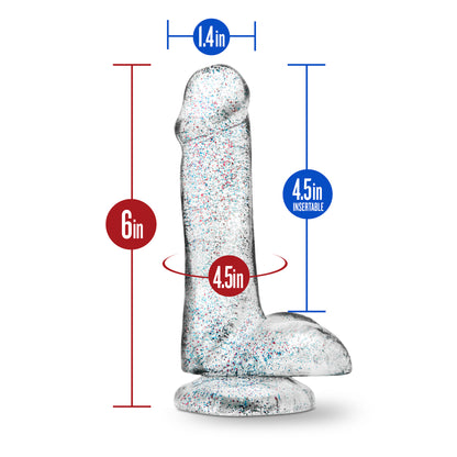 Naturally Yours - 6 Inch Glitter Cock - Sparkling Clear by Blush