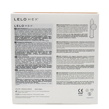 LELO HEX Original Condoms — Hexagonal Web, 36 Pack - LELO-4085