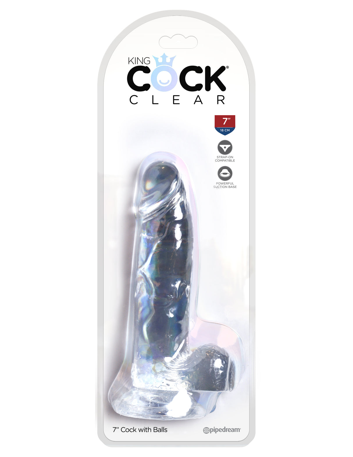 Pipedream King Cock Clear 7-Inch Dildo with Balls - PD5754-20