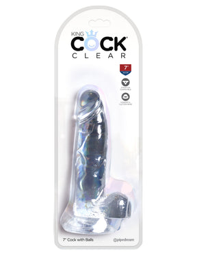 Pipedream King Cock Clear 7-Inch Dildo with Balls - PD5754-20