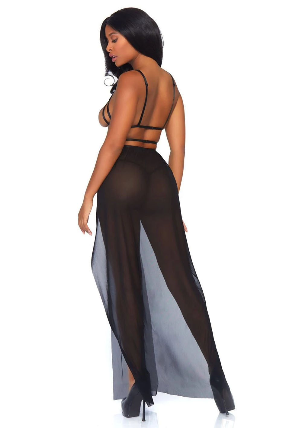 Maxi Dress Set - Black - M/l by Leg Avenue