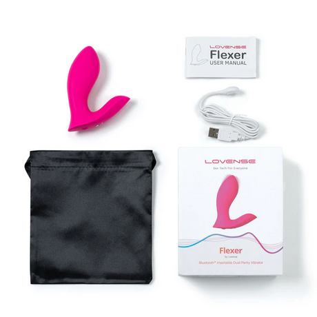 Lovense Flexer Bluetooth Dual Panty Insertable Vibrator — Pink - LS0074