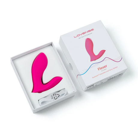 Lovense Flexer Bluetooth Dual Panty Insertable Vibrator — Pink - LS0074