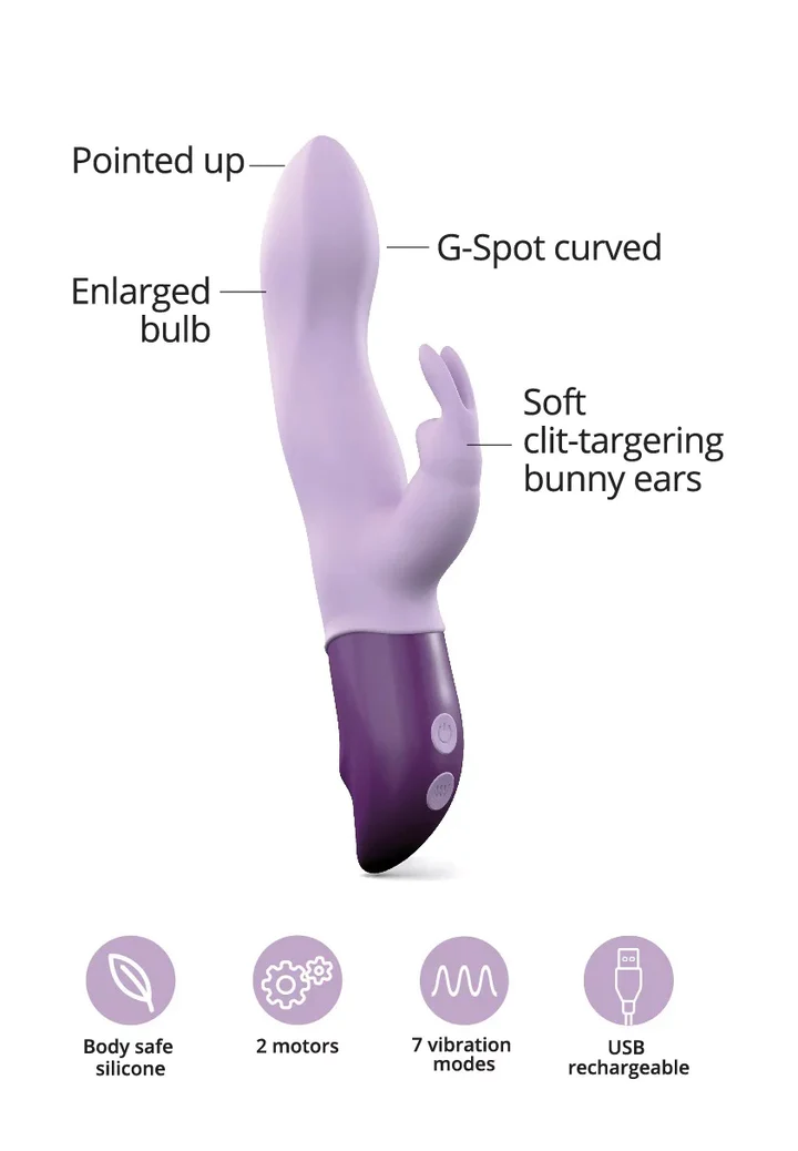 LOVE TO LOVE Hello Rabbit Rechargeable Rabbit Vibrator, Viva Mauve - LV2237