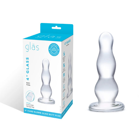 4 Inch Glass Butt Plug by Electric Novelties