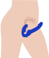 XR Brands Revolver II Strapless Vibrating Dildo, Blue — 10-inch - SU-AE170
