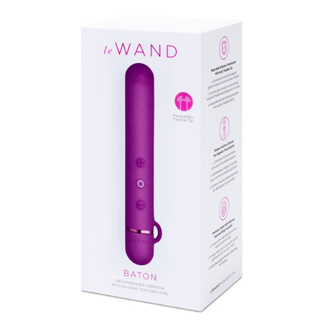 LE Wand Baton Slim Rechargeable Vibrator — Dark Cherry - LW0250
