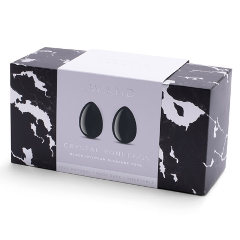 LE Wand Crystal Yoni Egg — Black Obsidian, 45×30 mm - LW2476