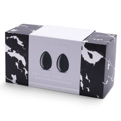 LE Wand Crystal Yoni Egg — Black Obsidian, 45×30 mm - LW2476