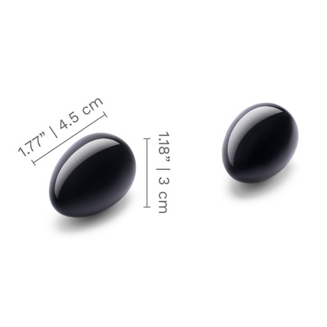LE Wand Crystal Yoni Egg — Black Obsidian, 45×30 mm - LW2476