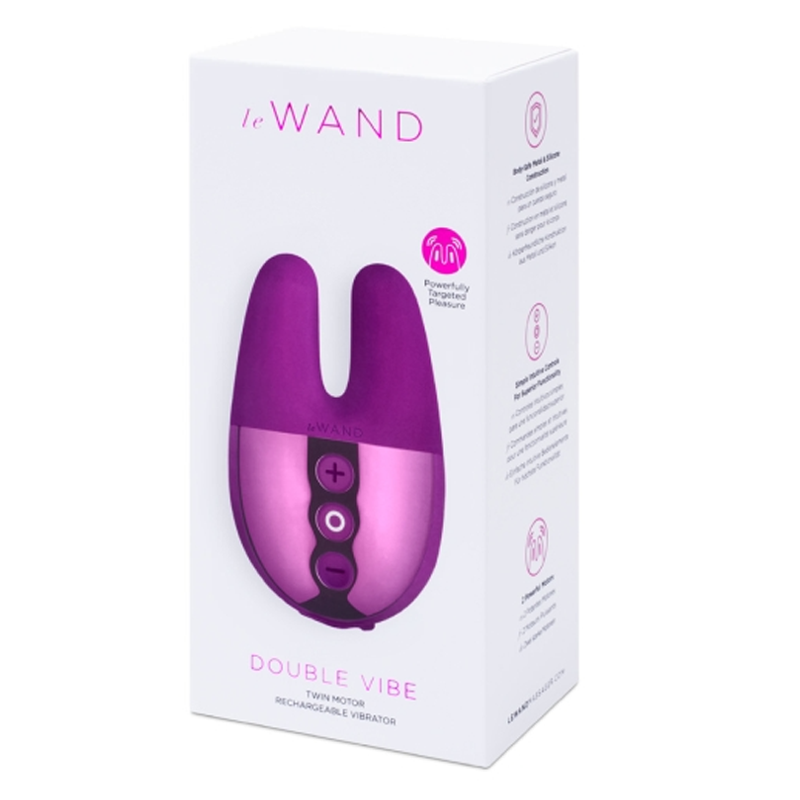 LE Wand Double Vibe Bunny Vibrator — Dark Cherry - LW5385