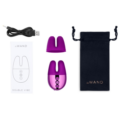 LE Wand Double Vibe Bunny Vibrator — Dark Cherry - LW5385
