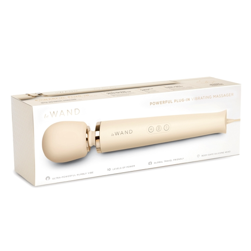 LE Wand Plug-In Vibrating Massager — Cream with 8-Foot Cord - LW7732
