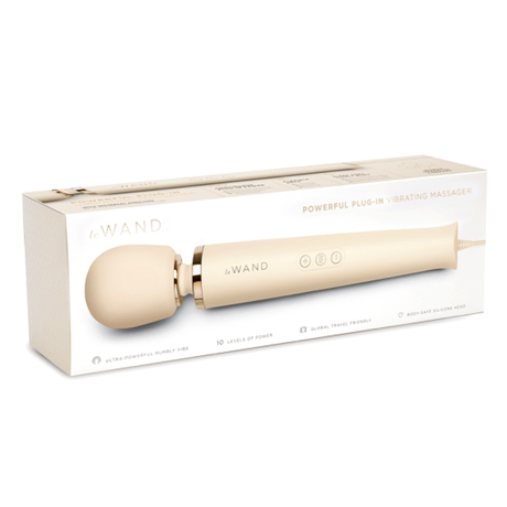 LE Wand Plug-In Vibrating Massager — Cream with 8-Foot Cord - LW7732