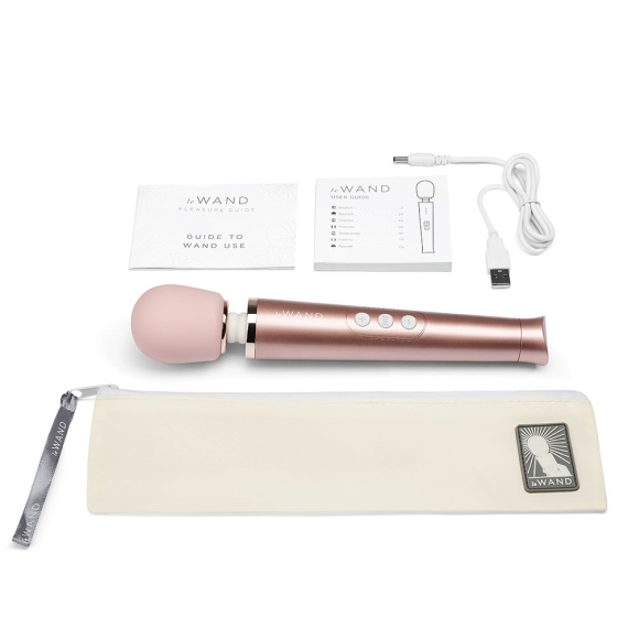 LE Wand Petite Rechargeable Wand Massager, Rose Gold - LW9752