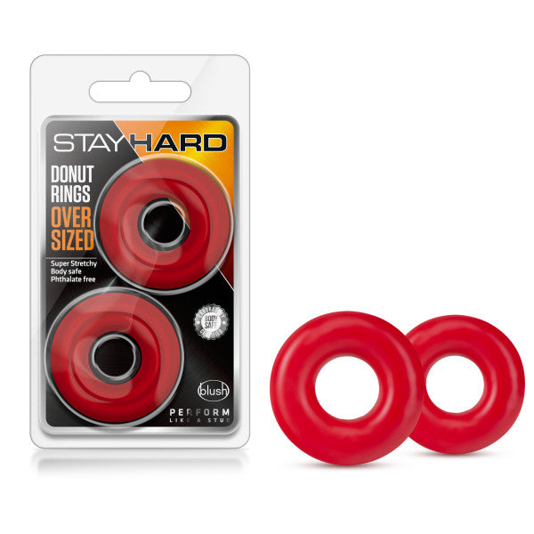 Blush Stay Hard Oversized Donut Cock Rings — Red - BL-00988
