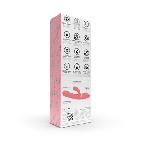 NOBÜ Lyra Silicone Vibrator — Coral, Rechargeable - NB1679