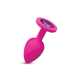 Viben Gemma Pink Silicone Anal Plug — Small with Purple Gem - VB-CC9161