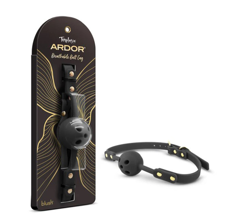 Blush Temptasia Ardor Breathable Ball Gag — Black - BL-55555