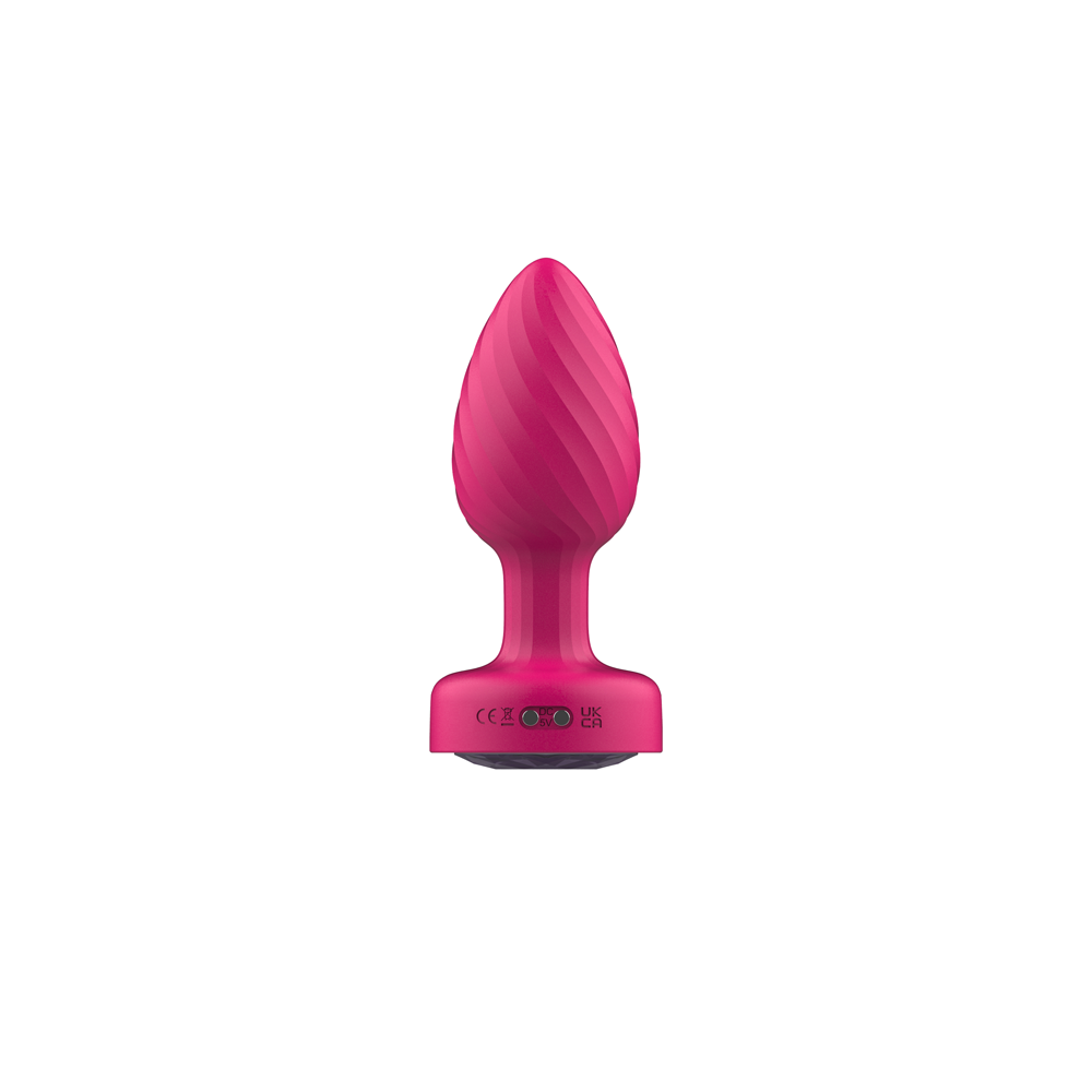Viben Twila Twirling Light-Up Vibrating Anal Plug with Purple Gem & Pink Heart Remote - VB-CC9159