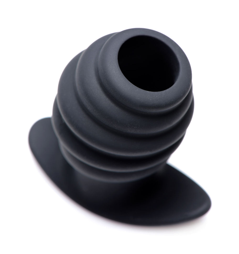 Hive Ass Tunnel Silicone Ribbed Hollow Anal Plug - Medium by XR Brands