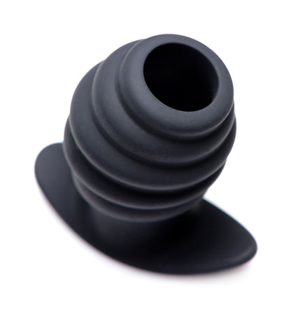 Hive Ass Tunnel Silicone Ribbed Hollow Anal Plug - Medium by XR Brands