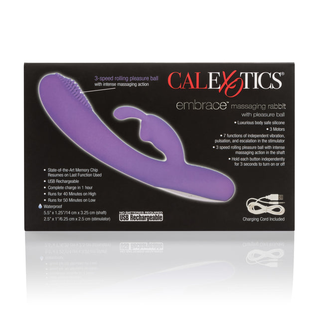 CalExotics Embrace Massaging Rabbit Vibrator, Purple - SE4609253