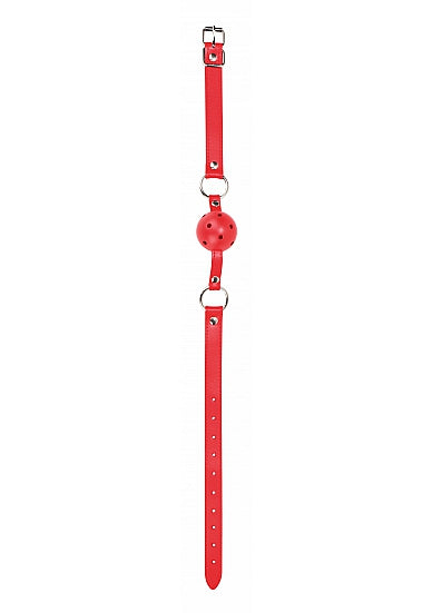 "Ball Gag With Leather Straps - Red OU-OU047RED"