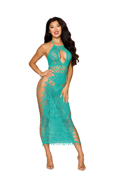 Dreamgirl Bodystocking Gown DMND — Agate, One Size - DG-0524AQOS