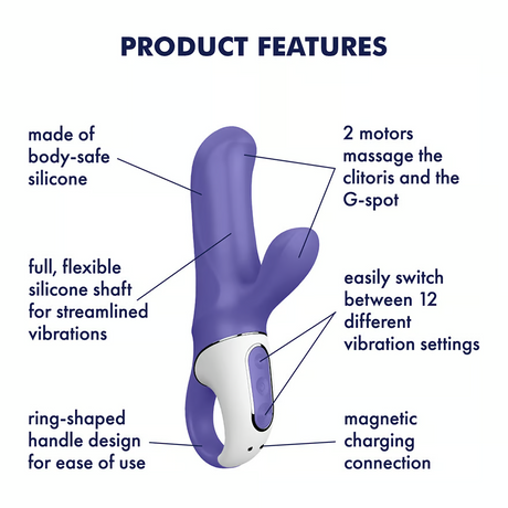 Satisfyer Magic Bunny Rechargeable Silicone Rabbit Vibrator - SAT-MAGICBNNY