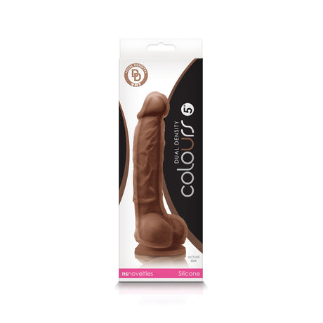 nsnovelties Colours Dual Density 5 Inch Dildo, Brown - NSN-0403-12