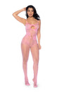 Mapale Blush Reverie Fishnet Bodystocking — One Size, Bubblegum Pink - GE-1130BPKOS