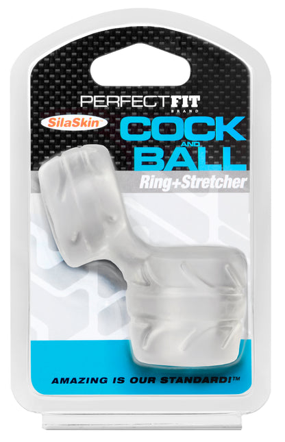 Silaskin Cock and Ball Ring and Stretcher - Clear by Perfect Fit