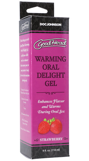 Doc Johnson Goodhead Warming Oral Delight Gel — Strawberry, 4 fl oz - DJ1361-13-BX
