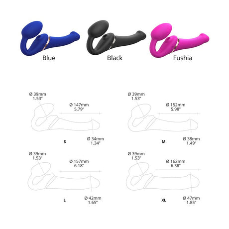 STRAP-ON-ME Multi Orgasm Bendable Strap-On — M, Night Blue - SM7395