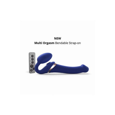 STRAP-ON-ME Multi Orgasm Bendable Strap-On — M, Night Blue - SM7395