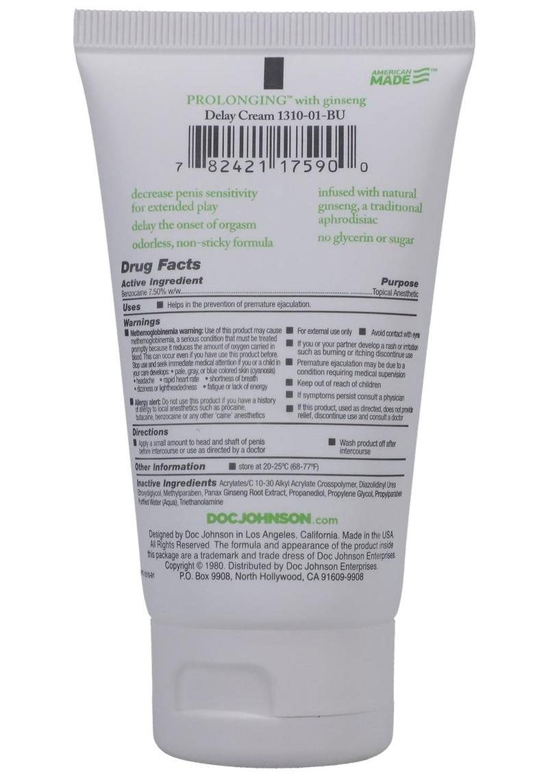 Proloonging Delay Cream for Men - 2 Oz. - Boxed by Doc Johnson