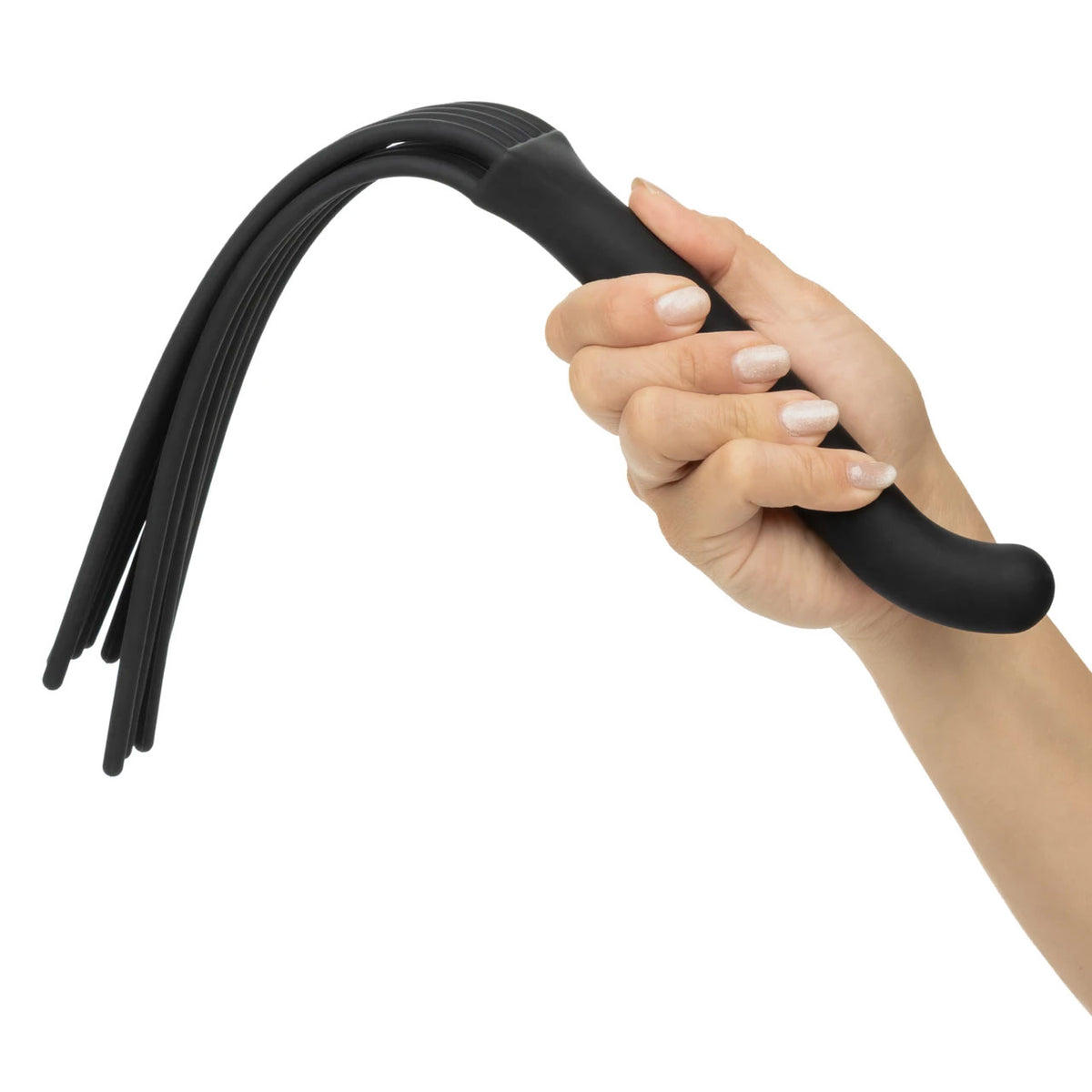 CalExotics Nocturnal Silicone Flogger — Black, Insertable G-Curve Handle - SE2678582