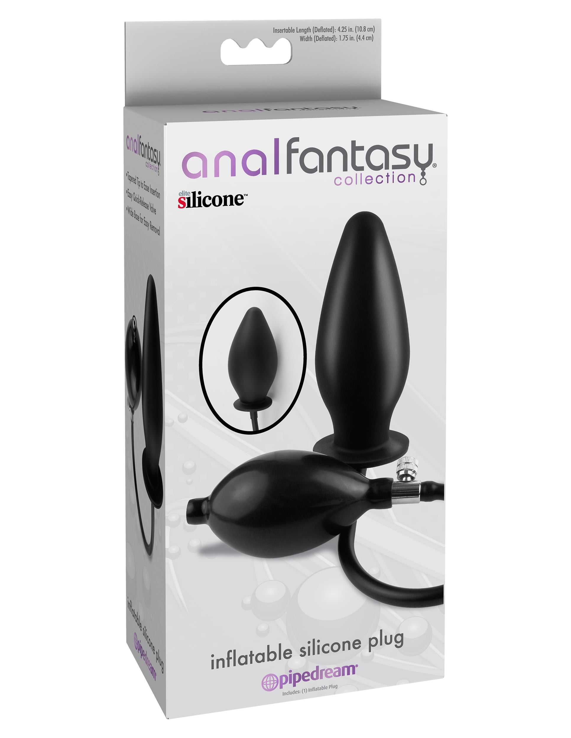 Anal Fantasy Collection Inflatable Silicone Plug - Black by Pipedream