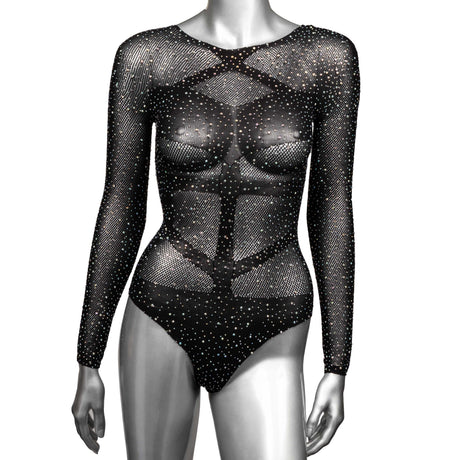 CalExotics Radiance Long-Sleeve Bodysuit — Plus Size Queen, Black - SE3002163