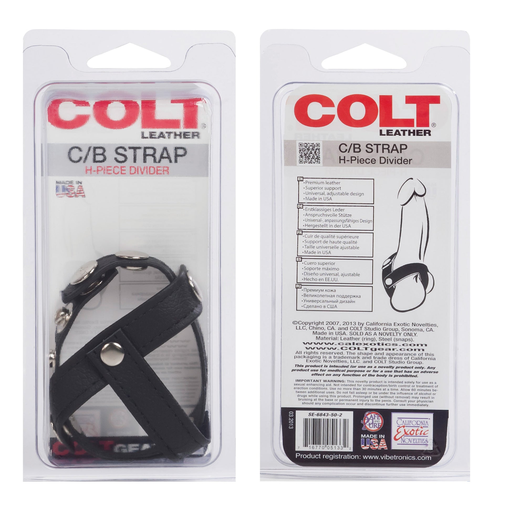 Colt Leather C/b Strap H-Piece Divider by CalExotics