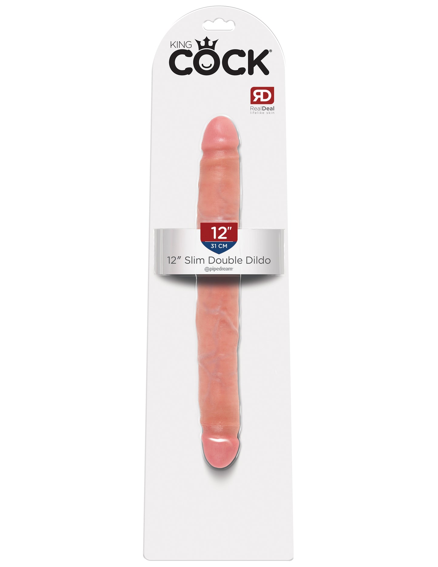 King Cock 12 Inch Slim Double Dildo - Flesh by Pipedream